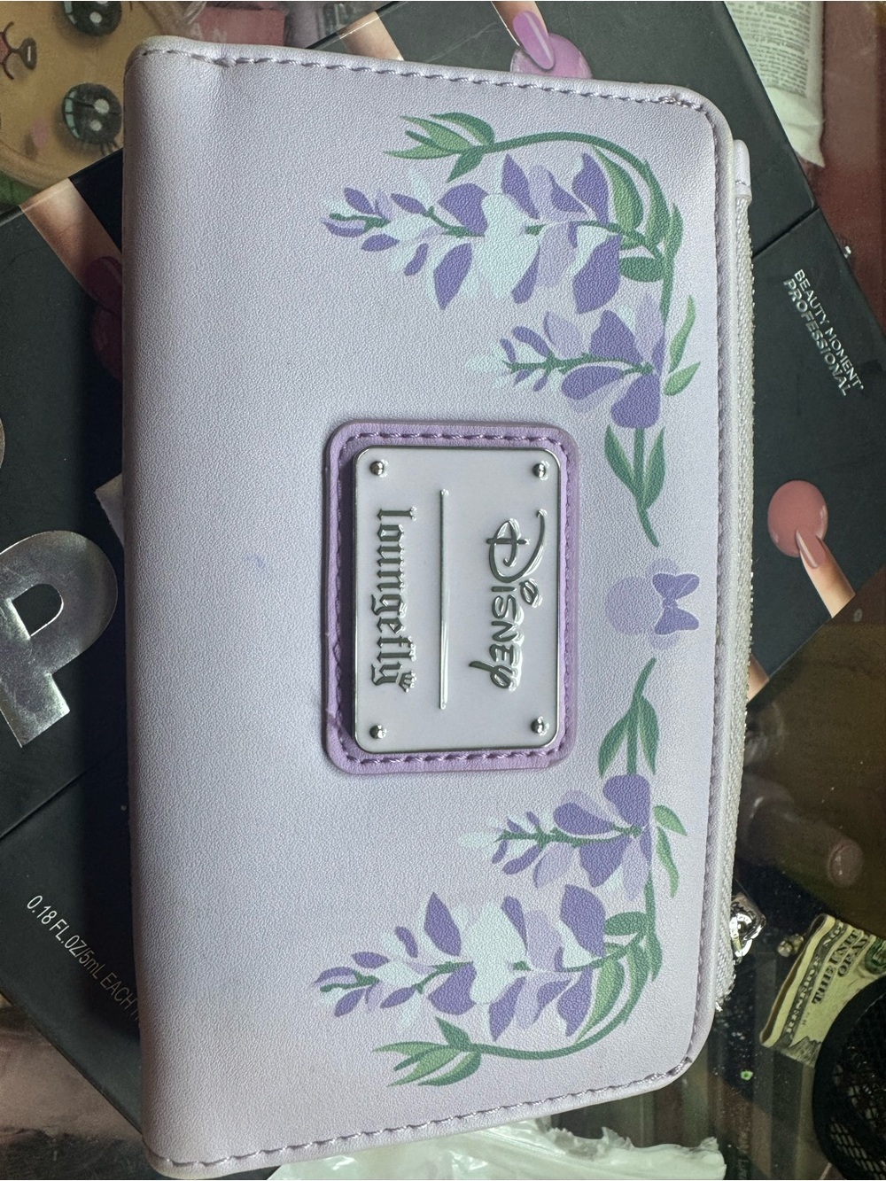 Loungefly Lavender Bow Floral Wallet - Picture 3 of 5
